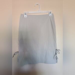 Vintage e-Vent Tan Mini Skirt with Side Slits and Ties Womens Size Medium